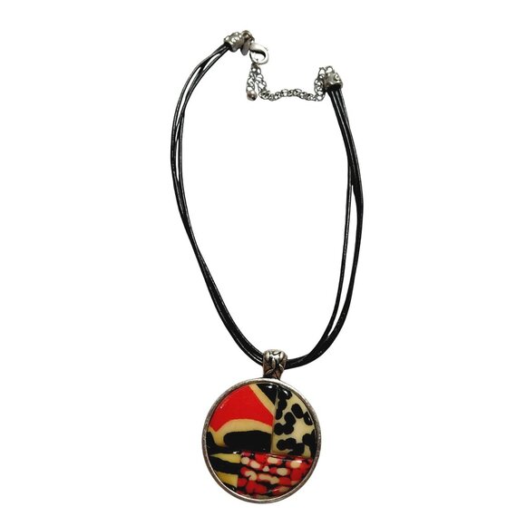 Laura Ashley large pendant abstract red black - Picture 1 of 5